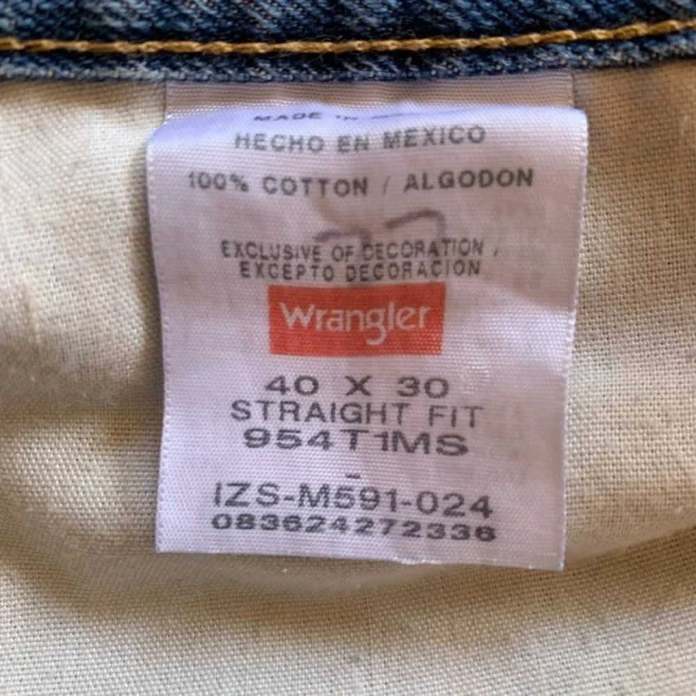 Wrangler Premium Quality Mens 40x30 Straight Fit‎ Blue Jeans 954T1MS Workwear